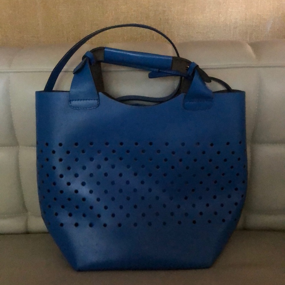 Zara Blue Faux Leather Bag